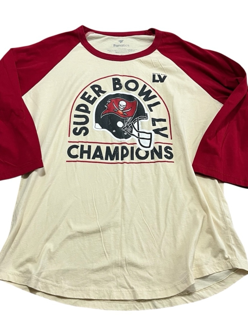 Fanatics Tampa Bay Buccaneers Super Bowl Champions Raglan Tee Womans Size XL NFL